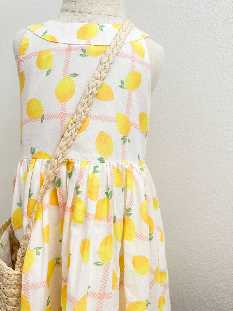 Lemon dress and purse