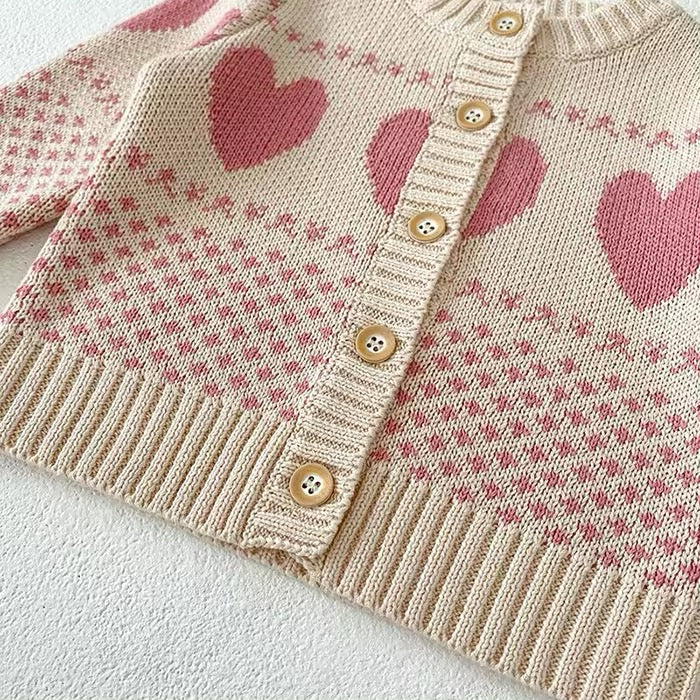 Pink Hearts knitted set