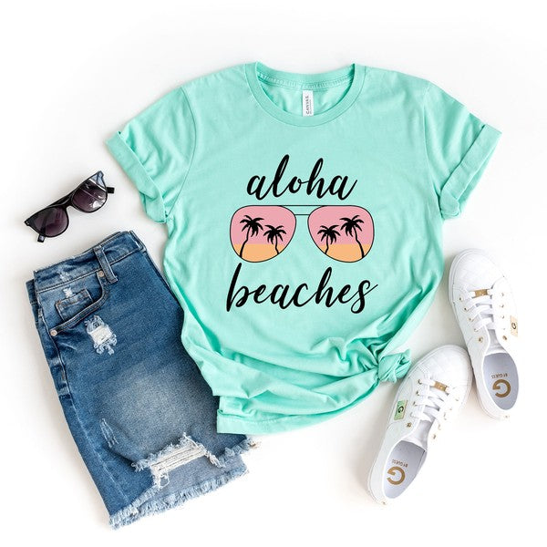 Aloha Beaches Sunglasses Short Sleeve Graphic Tee