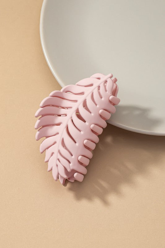 Feather shape hair claw clip