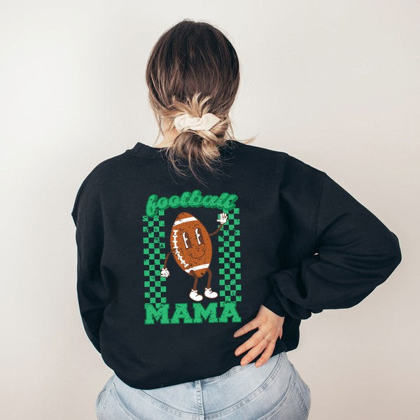 Checkered Mama Football Front & Back Sweatshirt