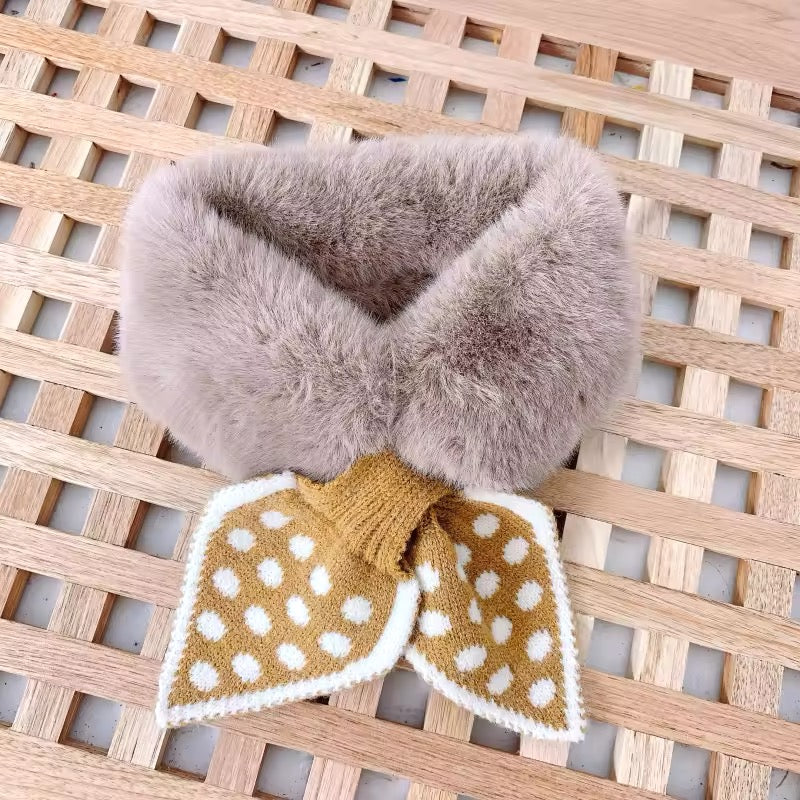 Polka dots Fluffy Scarf