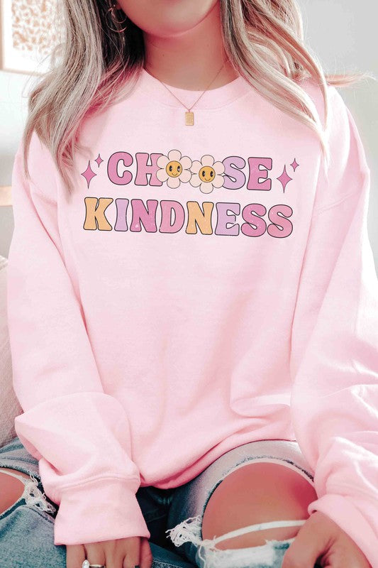 CHOOSE KINDNESS DAISY HAPPY FACES Graphic Crewneck