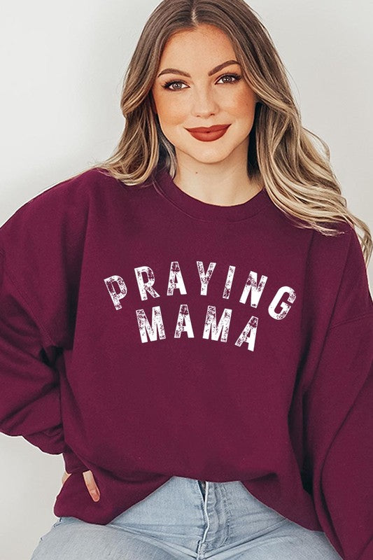 Praying Mama Christian Graphic Fleece Sweatshirts