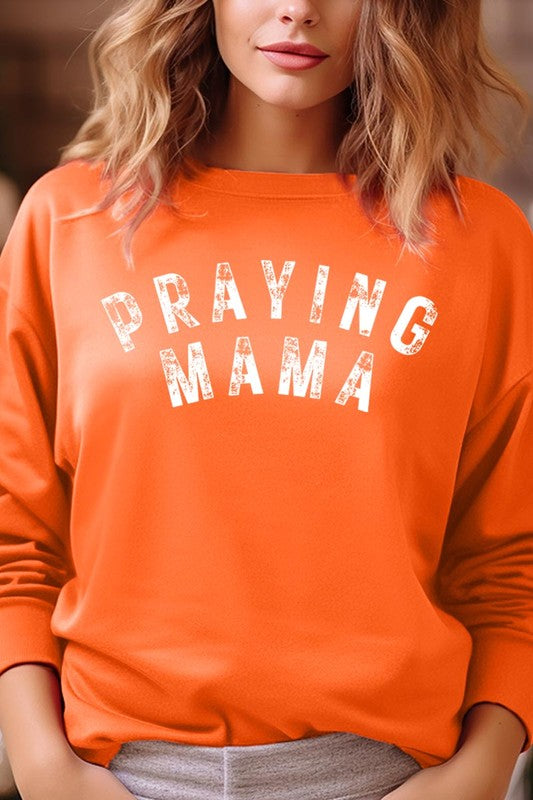 Praying Mama Christian Graphic Fleece Sweatshirts