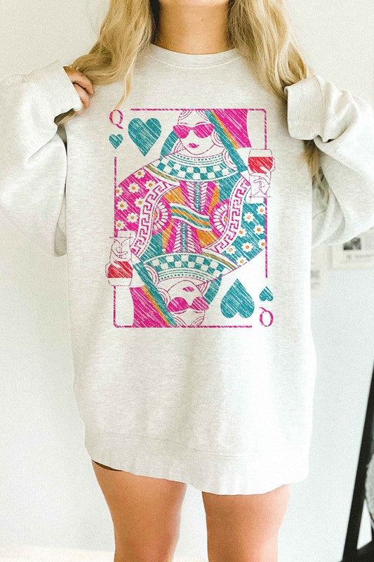 QUEEN OF HEARTS OVERSIZED SWEATSHIRT