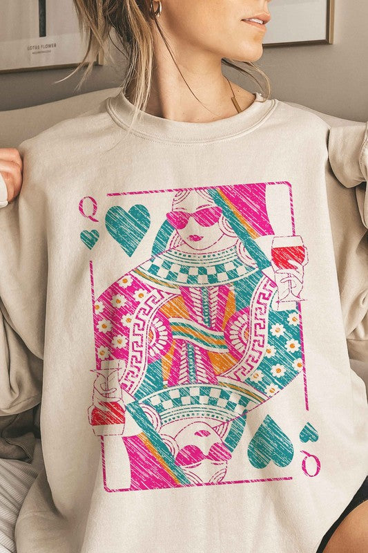 QUEEN OF HEARTS OVERSIZED SWEATSHIRT