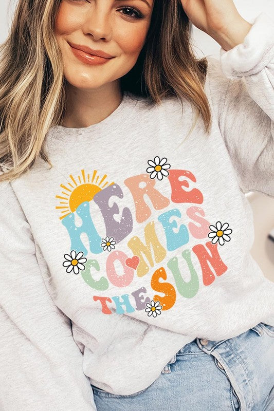 Here Comes The Sun Graphic Fleece Sweatshirts