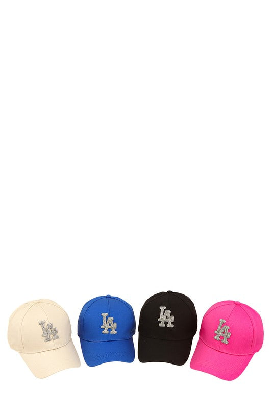 Rhinestone LA Charm Baseball Cap