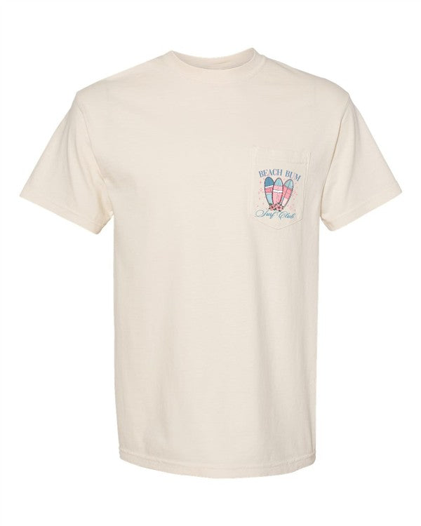 Beach Bum Social Club Pocket Comfort Color Tee