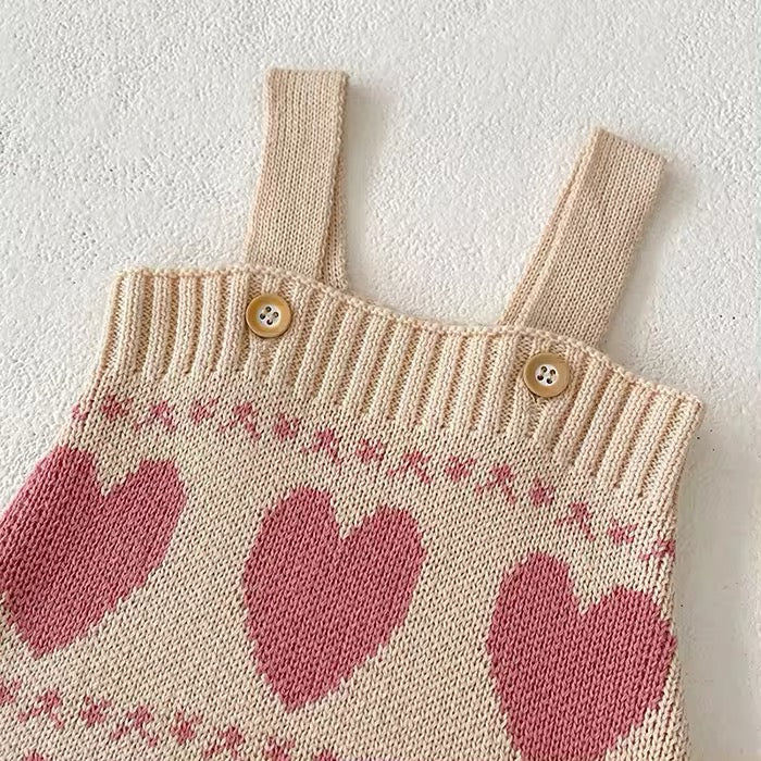 Pink Hearts knitted set