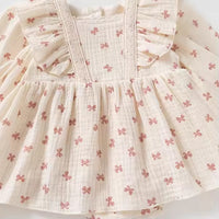Bow muslin romper