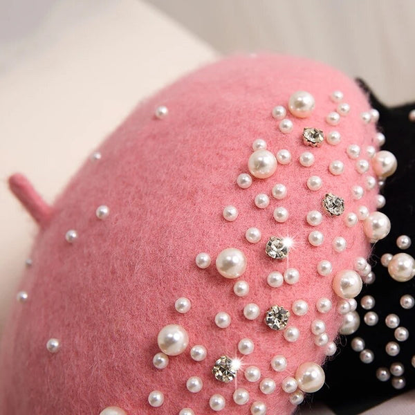 Pearls and diamonds beret