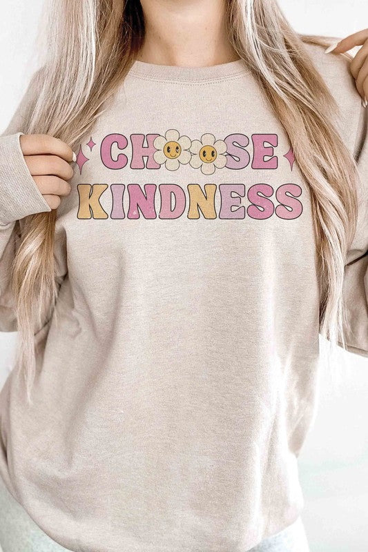 CHOOSE KINDNESS DAISY HAPPY FACES Graphic Crewneck