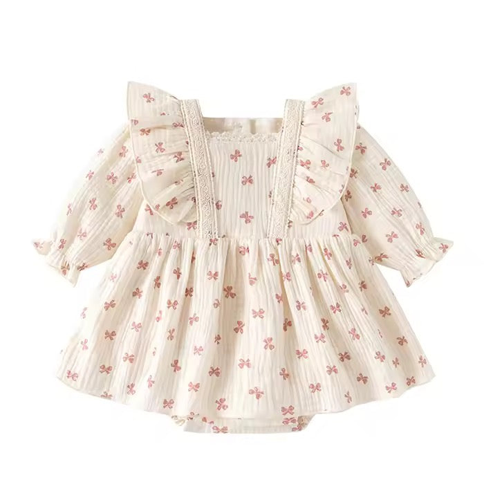 Bow muslin romper