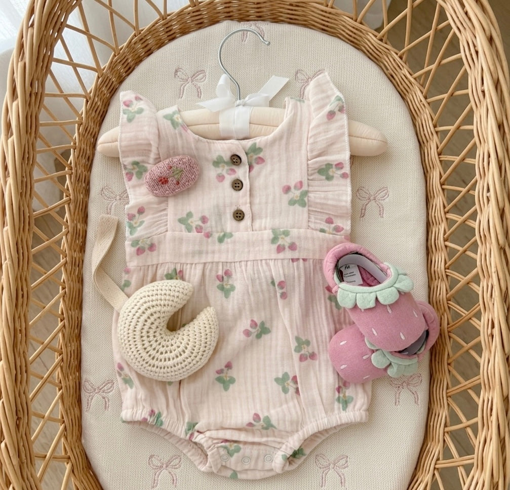 Strawberry set (romper and shoes)