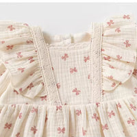 Bow muslin romper