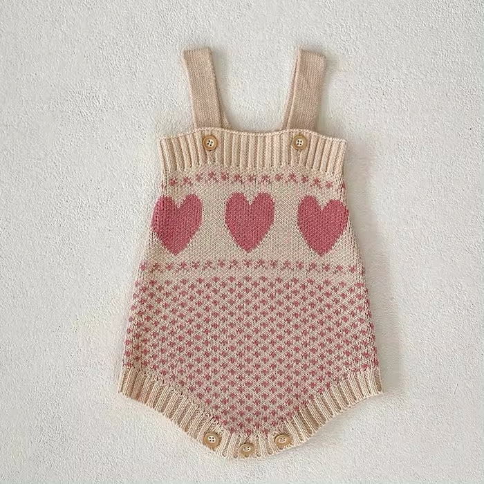 Pink Hearts knitted set