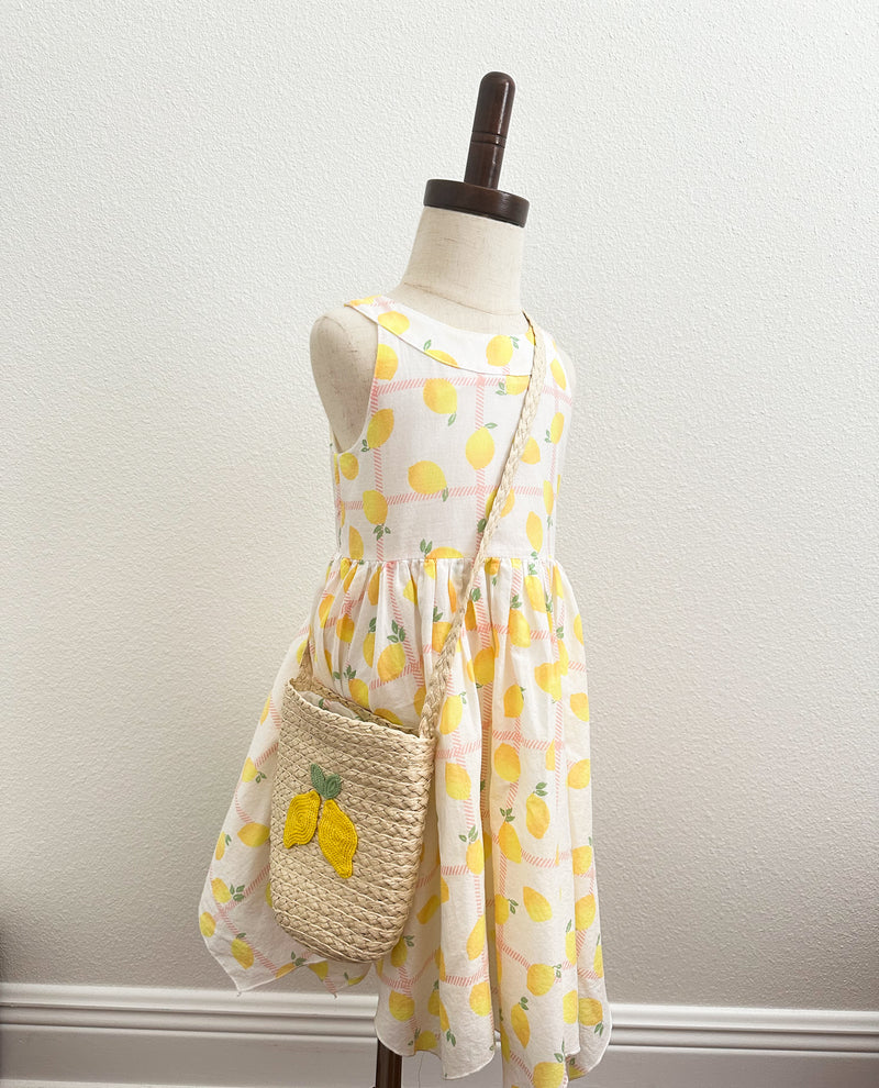 Lemon dress and purse