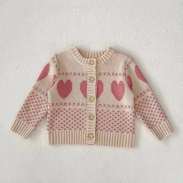 Pink Hearts knitted set