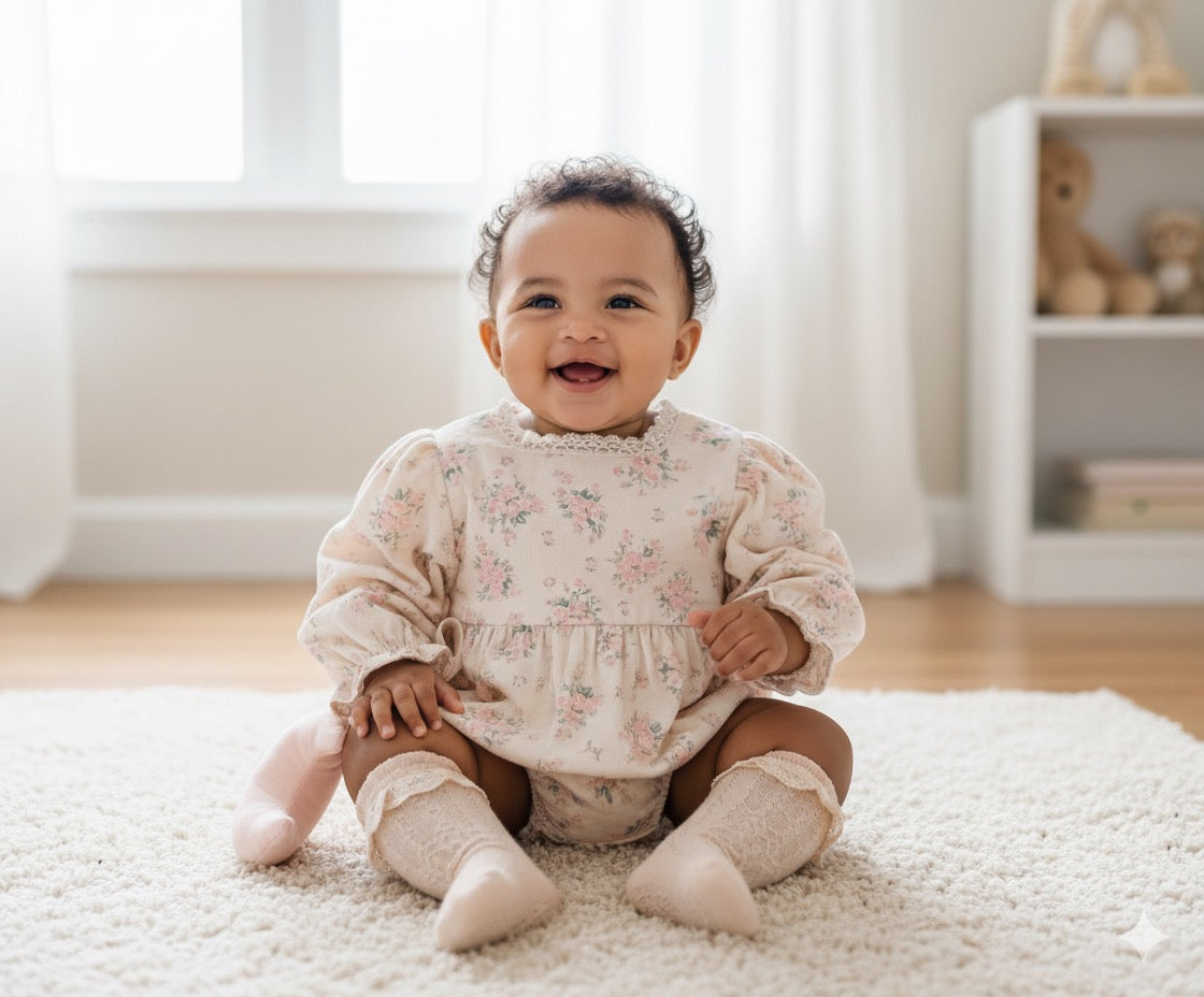Roses print romper/dress
