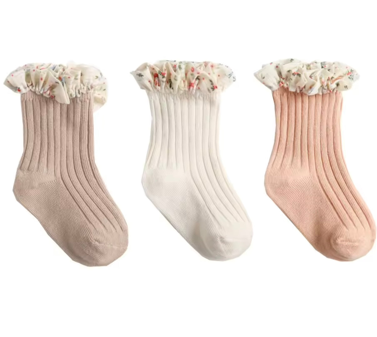 Pack of 3 floral socks