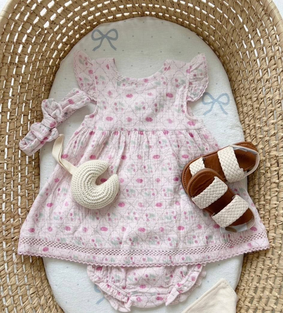 Strawberries organic cotton set