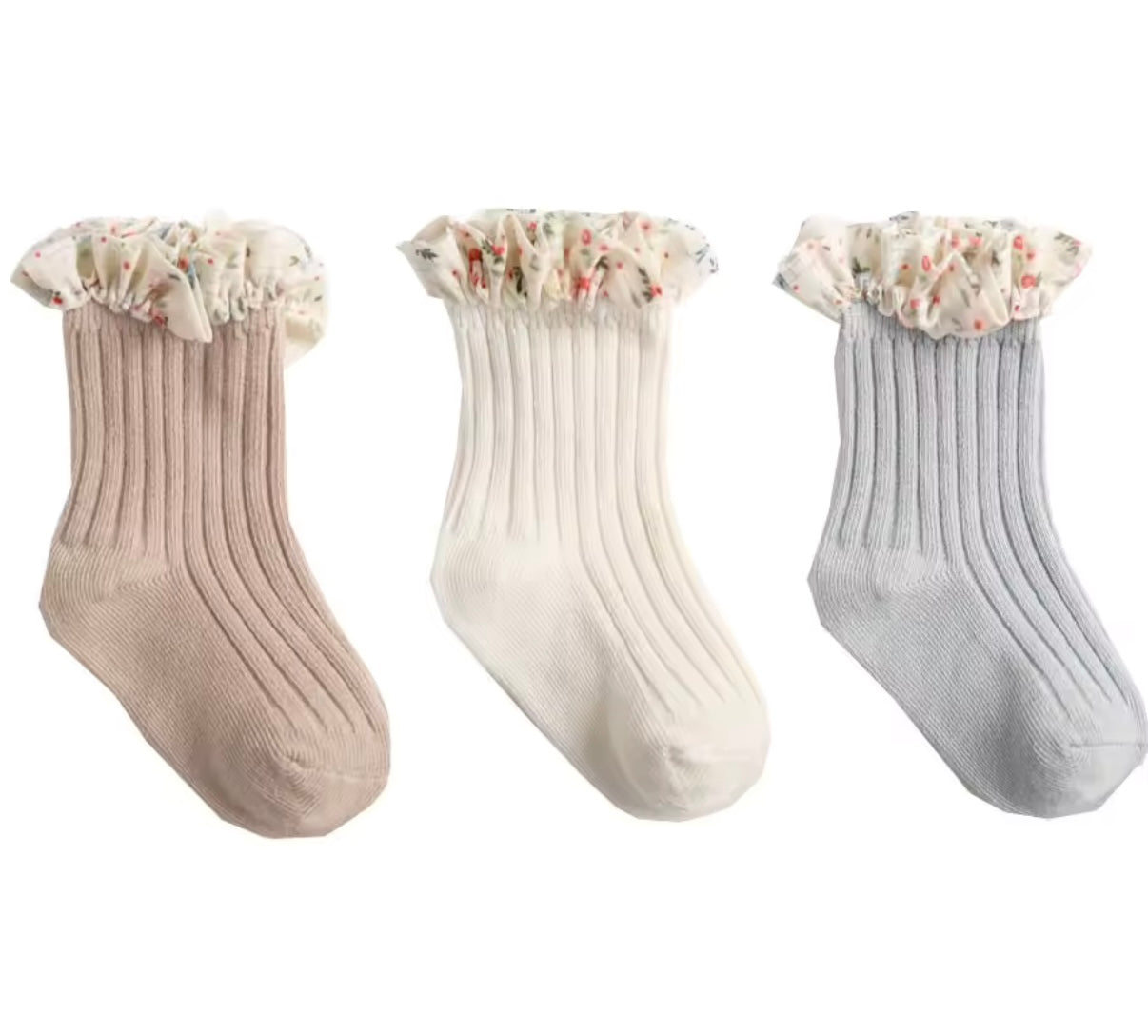 Pack of 3 floral socks