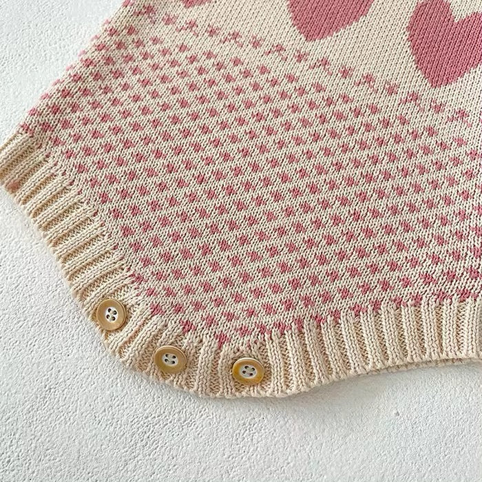 Pink Hearts knitted set