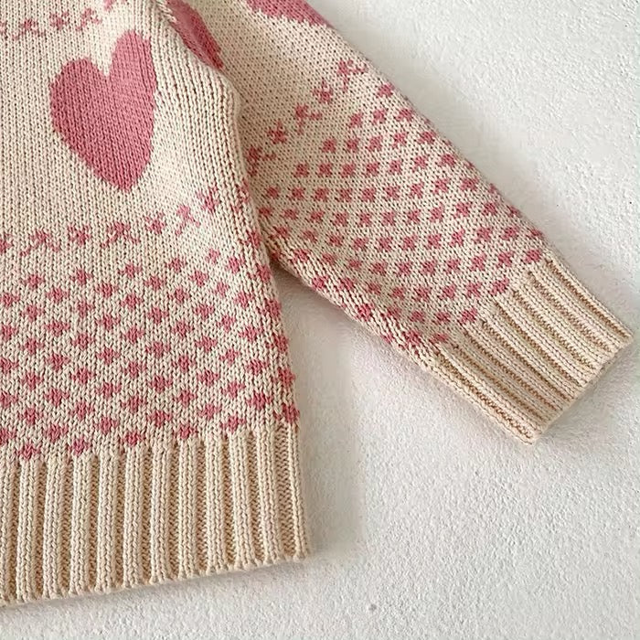 Pink Hearts knitted set