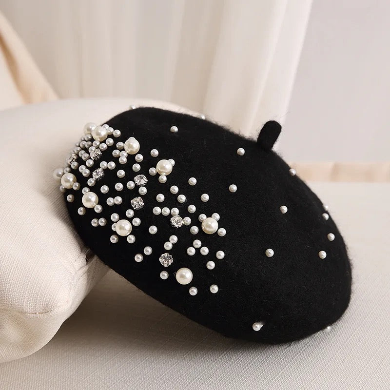 Pearls and diamonds beret