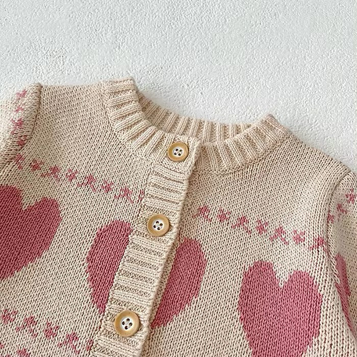 Pink Hearts knitted set