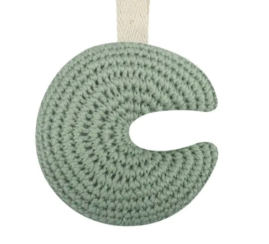 Crotchet moon pacifier clip