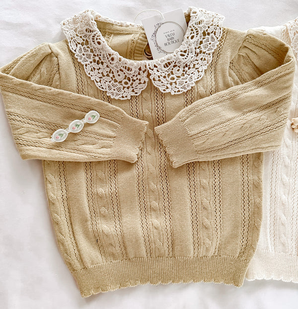 Embroidered collar sweater