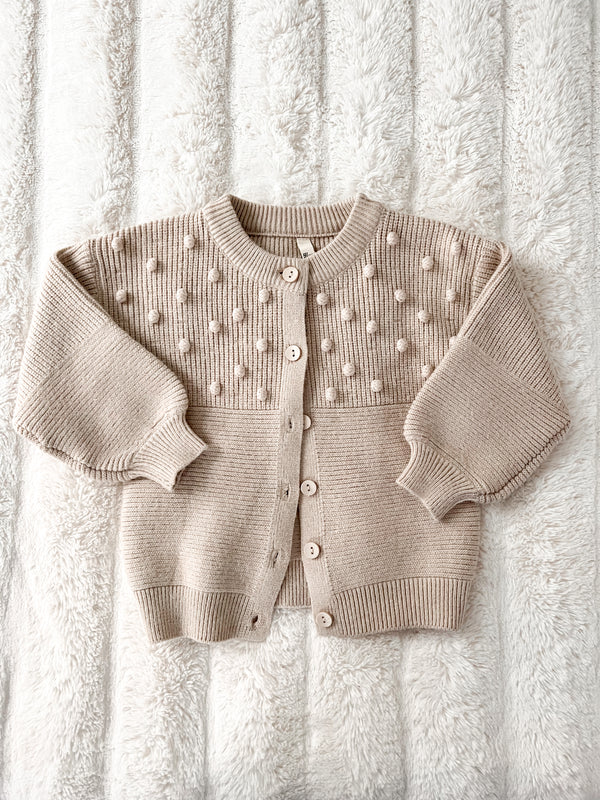 Knitted pompom cardigan