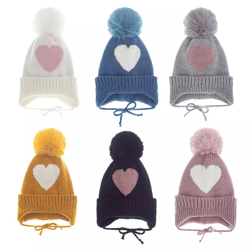 Heart winter hat