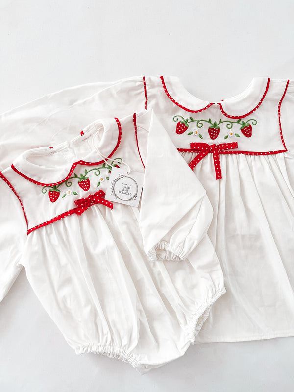 Sissy and me strawberry romper/blouse