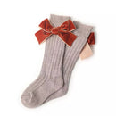 Velvet bow socks