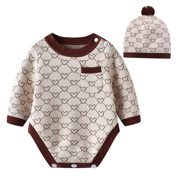 Hearts knitted set