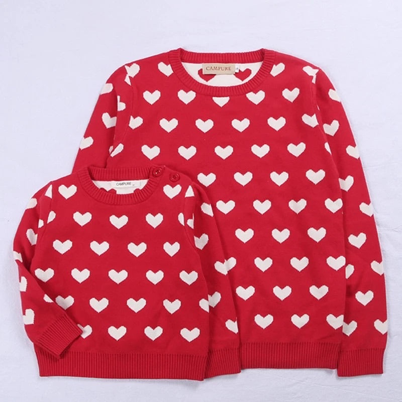 Hearts mommy and me sweater